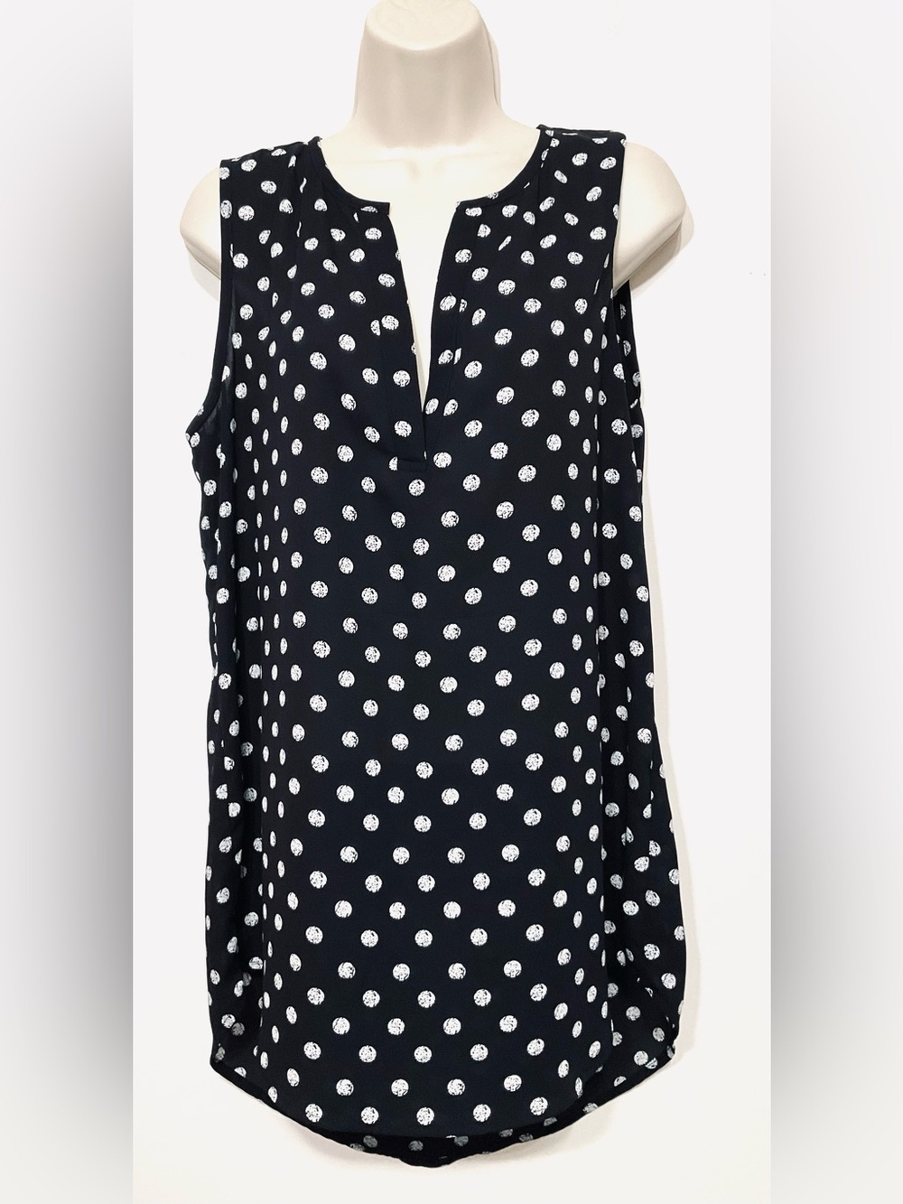 Maurices Black and White Polka Dot Sleeveless Top